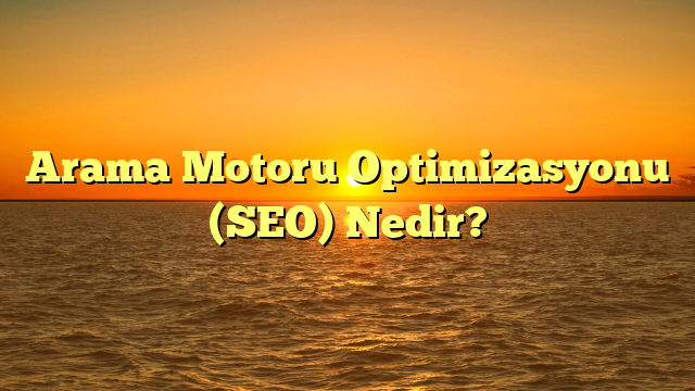 Arama Motoru Optimizasyonu (SEO) Nedir?