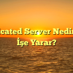 Dedicated Server Nedir, Ne İşe Yarar?