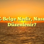 E-Belge Nedir, Nasıl Düzenlenir?